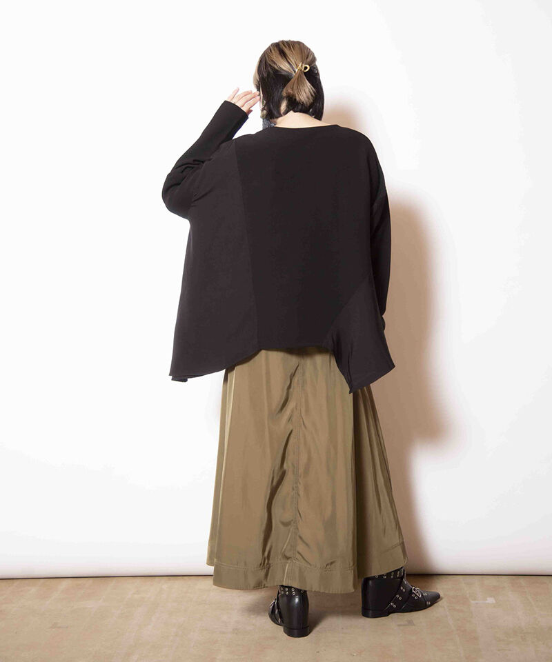  「アシンメトリー切替フレアープルオーバー」|Tシャツ・カットソー|