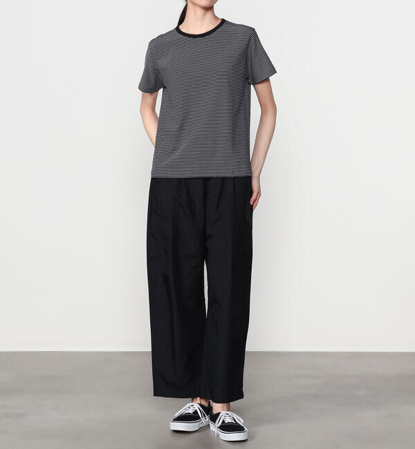 handvaerk「handvaerk | 60/2 クルーネック半袖Tシャツ STRIPE WOMEN」|Tシャツ・カットソー|