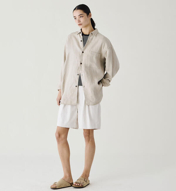 handvaerk「handvaerk | 60/2 クルーネック半袖Tシャツ STRIPE WOMEN」|Tシャツ・カットソー|