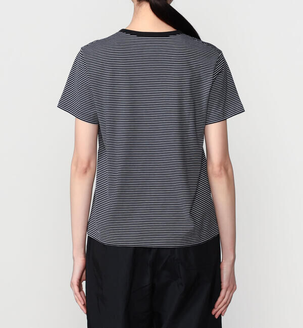 handvaerk「handvaerk | 60/2 クルーネック半袖Tシャツ STRIPE WOMEN」|Tシャツ・カットソー|