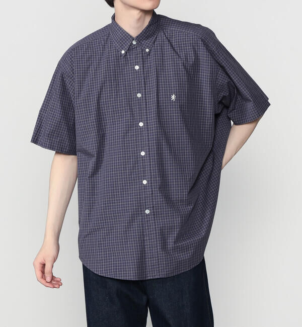 GYMPHLEX「Gymphlex | コットンワッシャー ボタンダウン半袖シャツ CHECK MEN」|シャツ・ブラウス|