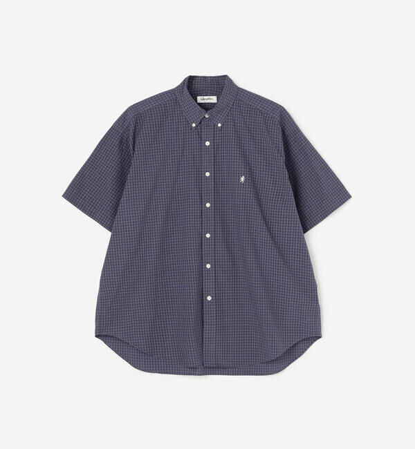 GYMPHLEX「Gymphlex | コットンワッシャー ボタンダウン半袖シャツ CHECK MEN」|シャツ・ブラウス|