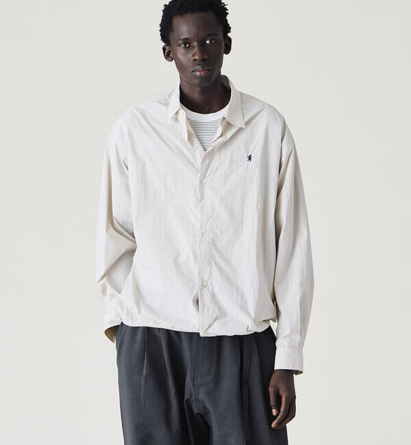 GYMPHLEX「Gymphlex | ナイロンタスラン 長袖ギャザーシャツ MEN」|シャツ・ブラウス|