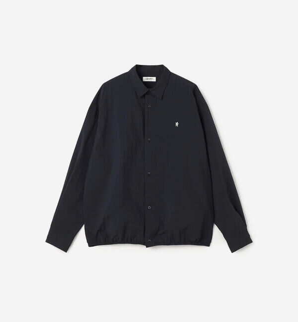 GYMPHLEX「Gymphlex | ナイロンタスラン 長袖ギャザーシャツ MEN」|シャツ・ブラウス|NAVY