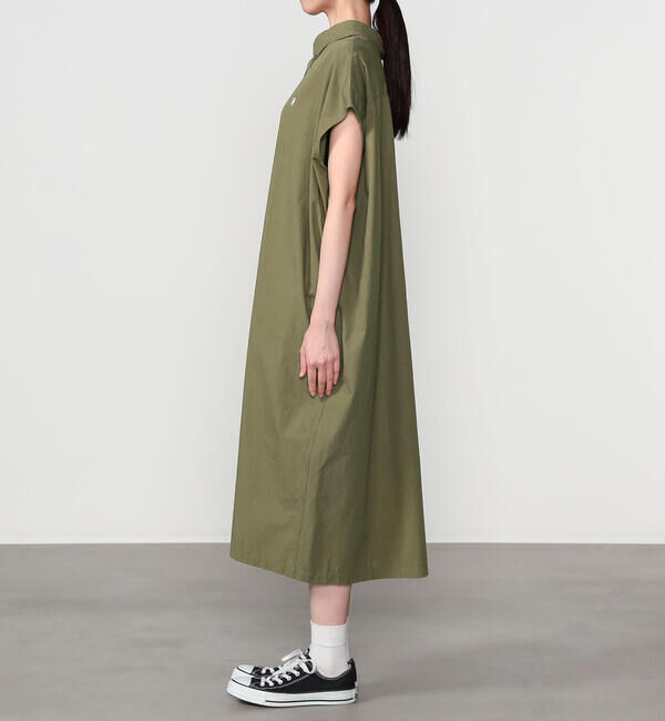 GYMPHLEX「Gymphlex | コットン スリーブレス ボタンダウンシャツワンピース WOMEN」|ワンピース|
