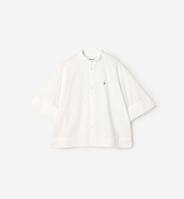 GYMPHLEX「Gymphlex | タイプライター スタンドカラー半袖シャツ WOMEN」|シャツ・ブラウス|