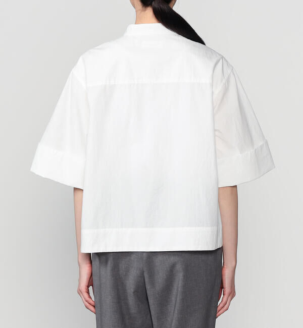 GYMPHLEX「Gymphlex | タイプライター スタンドカラー半袖シャツ WOMEN」|シャツ・ブラウス|