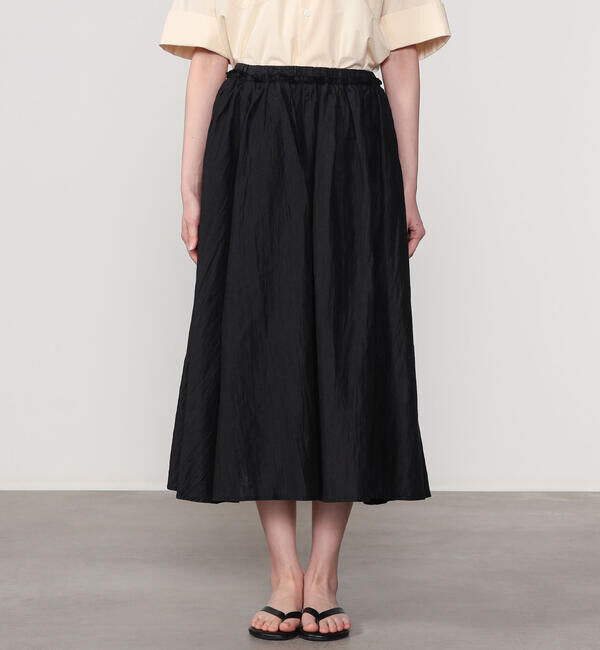 LE GLAZIK「LE GLAZIK | ウォッシュドリネン エラスティックフレアスカート WOMEN」|スカート|