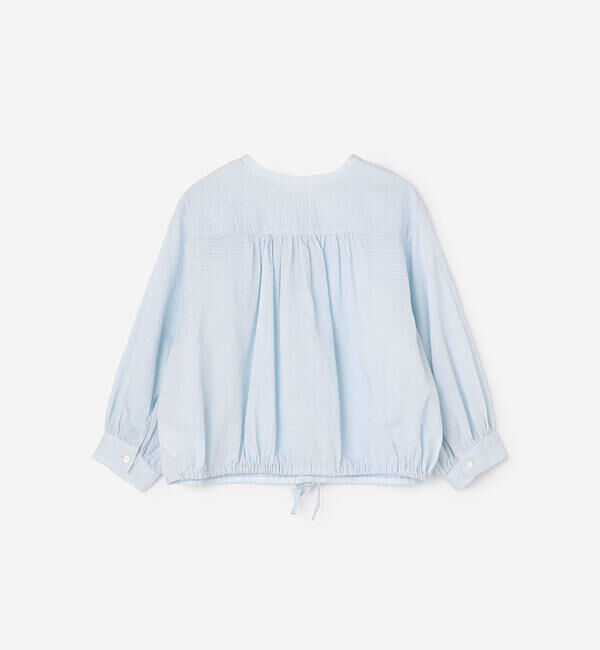 LE GLAZIK「LE GLAZIK | シアーサッカー カラーレスシャツ WOMEN」|シャツ・ブラウス|