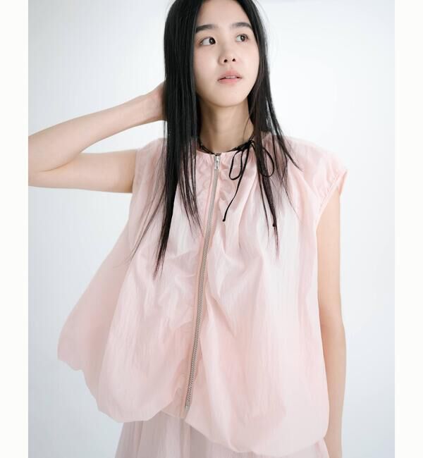  「eunoia | ナイロン ジップベスト WOMEN」|シャツ・ブラウス|PINK