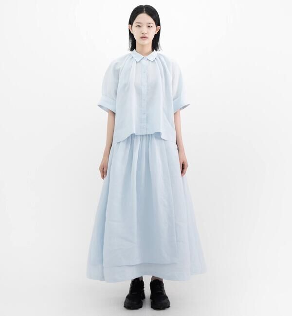  「eunoia | クロップド 半袖シャツ WOMEN」|シャツ・ブラウス|