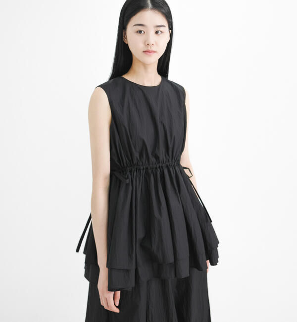  「eunoia | ノースリーブブラウス WOMEN」|シャツ・ブラウス|BLACK