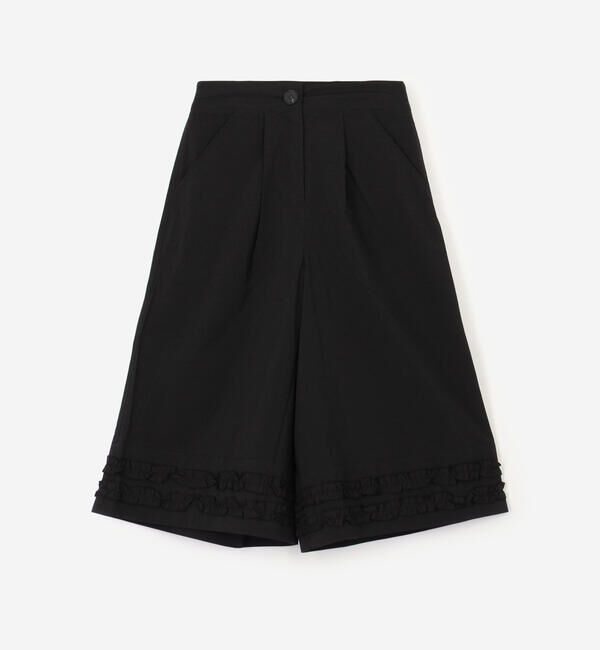  「eunoia| フリルヘム ハーフパンツ WOMEN」|チノ|