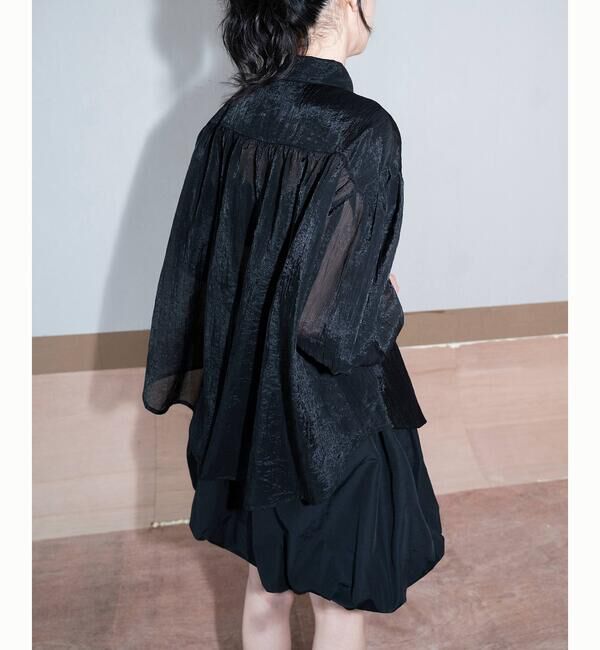  「eunoia| 長袖 シアーシャツ WOMEN」|シャツ・ブラウス|BLACK