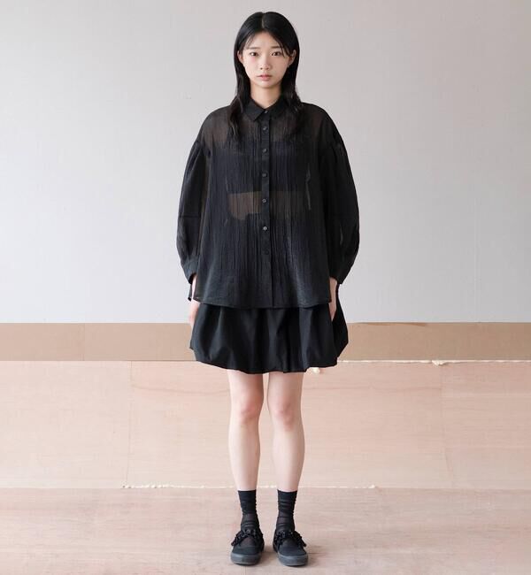  「eunoia| 長袖 シアーシャツ WOMEN」|シャツ・ブラウス|