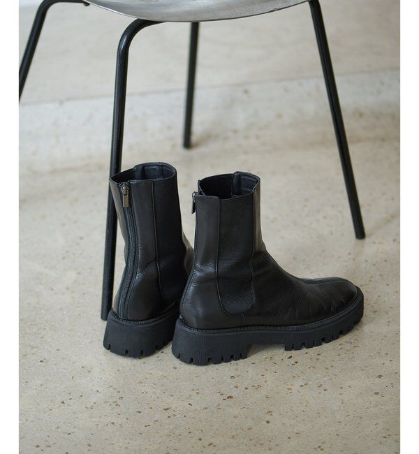 THE PAUSE「【THE PAUSE】レザーサイドゴアブーツ」|ショートブーツ|