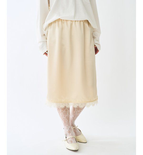  「＜WEB限定＞【Nuition】サテンレーススカート」|スカート|