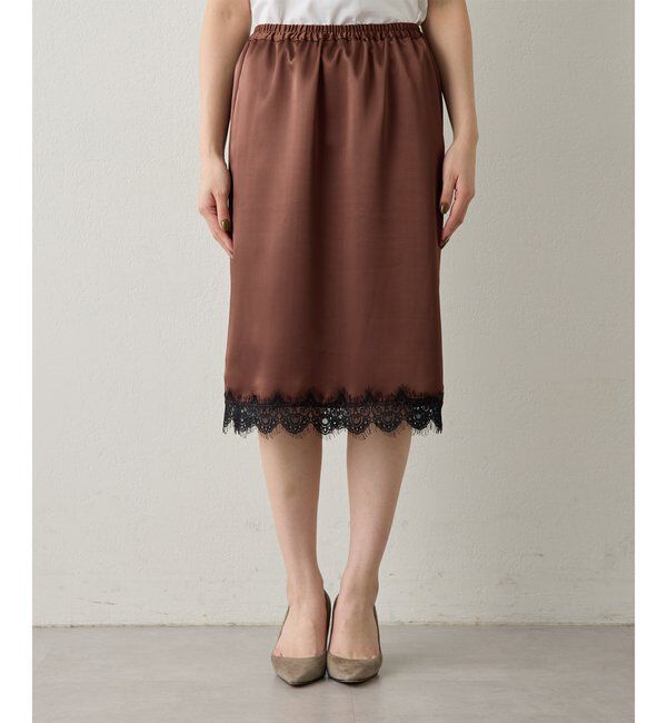  「＜WEB限定＞【Nuition】サテンレーススカート」|スカート|