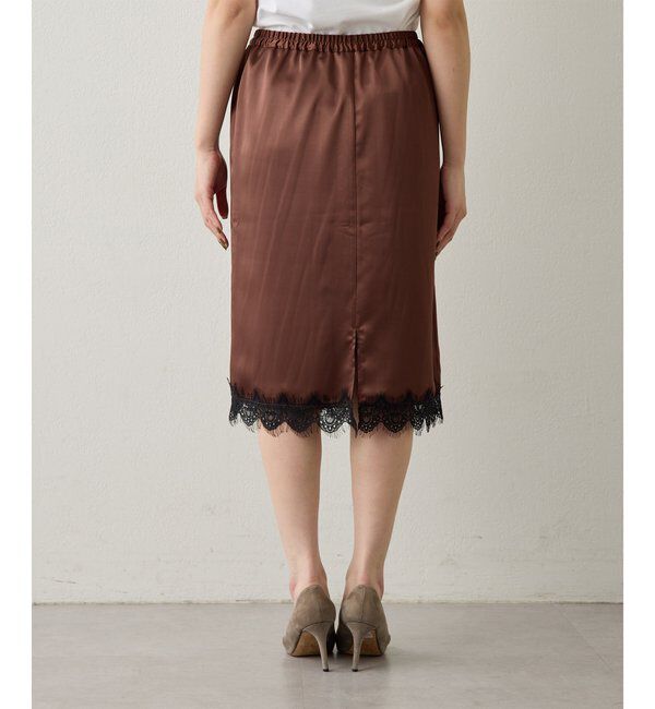  「＜WEB限定＞【Nuition】サテンレーススカート」|スカート|