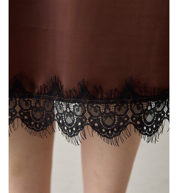  「＜WEB限定＞【Nuition】サテンレーススカート」|スカート|