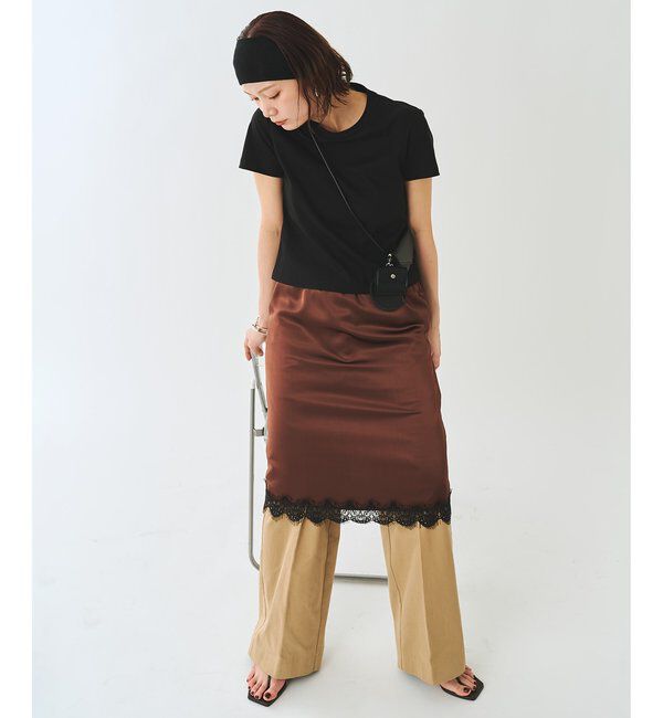  「＜WEB限定＞【Nuition】サテンレーススカート」|スカート|