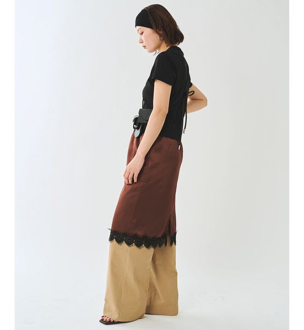  「＜WEB限定＞【Nuition】サテンレーススカート」|スカート|