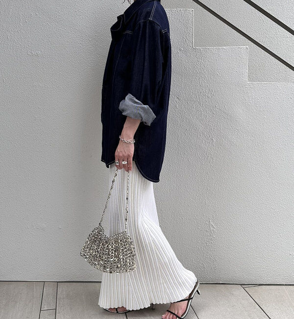  「ボウタイデニムシャツ」|シャツ・ブラウス|