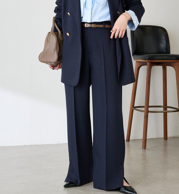  「ウールライクストレートパンツ」|チノ|