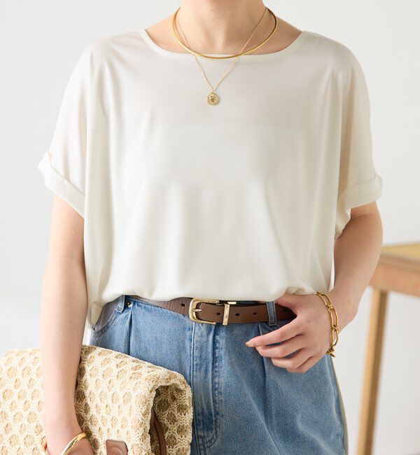  「ストレッチサテンTシャツ」|Tシャツ・カットソー|