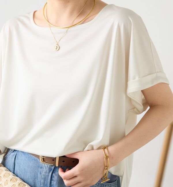  「ストレッチサテンTシャツ」|Tシャツ・カットソー|