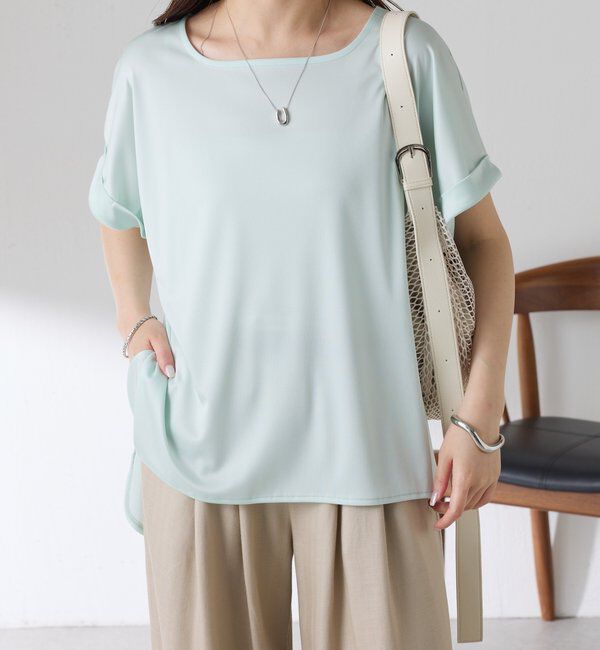  「ストレッチサテンTシャツ」|Tシャツ・カットソー|