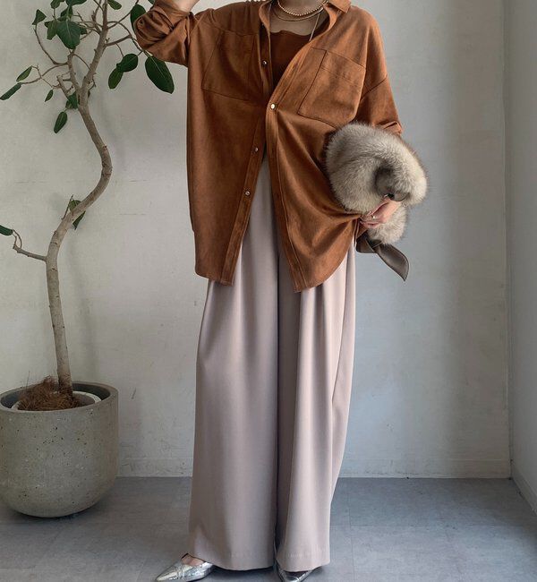  「【累計販売数3万枚突破/21色4サイズ展開！】タックワイドパンツ」|チノ|