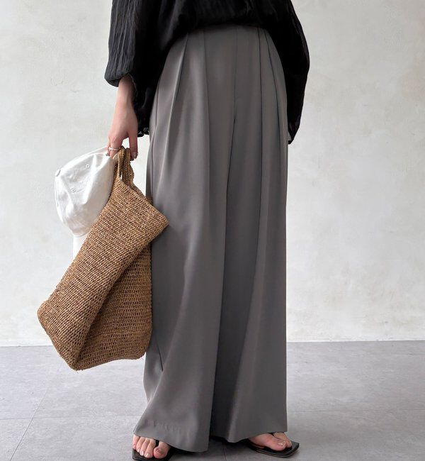  「【累計販売数3万枚突破/21色4サイズ展開！】タックワイドパンツ」|チノ|