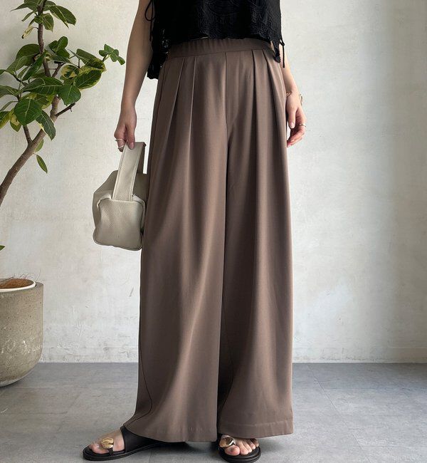  「【累計販売数3万枚突破/21色4サイズ展開！】タックワイドパンツ」|チノ|