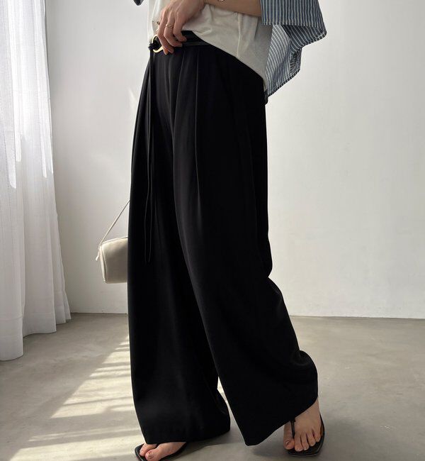  「【累計販売数3万枚突破/21色4サイズ展開！】タックワイドパンツ」|チノ|