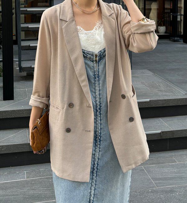  「【ウォッシャブル】シアーダブルジャケット」|テーラードジャケット|