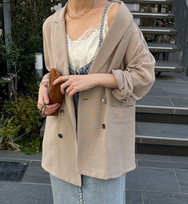  「【ウォッシャブル】シアーダブルジャケット」|テーラードジャケット|