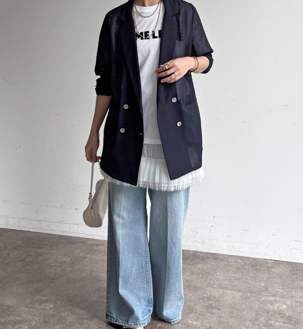  「【ウォッシャブル】シアーダブルジャケット」|テーラードジャケット|