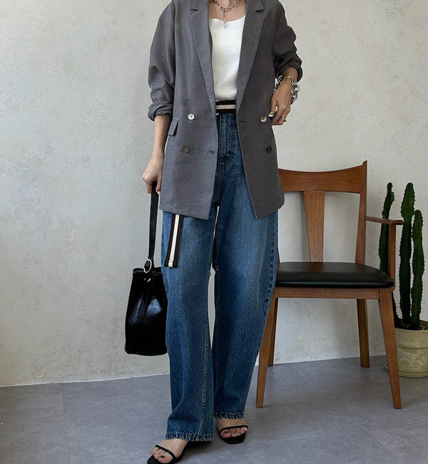  「【ウォッシャブル】シアーダブルジャケット」|テーラードジャケット|