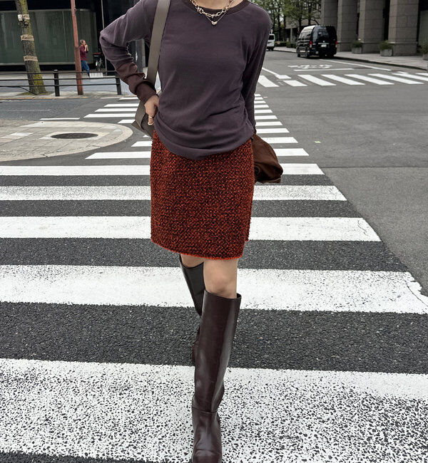  「【柔らかい着心地】袖シアーリブTEE」|Tシャツ・カットソー|