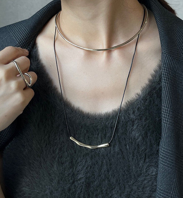  「メタルバーモチーフチョーカー」|ネックレス|