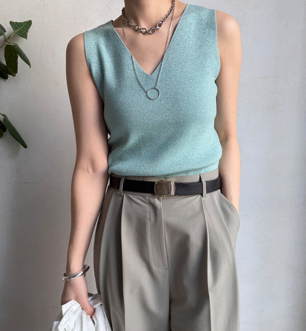  「前後2WAYラメニットタンク」|ニット・セーター|