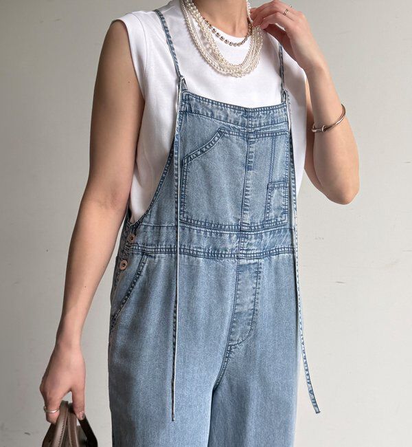  「【新色追加】リヨセルデニムオールインワン」|ワンピース|