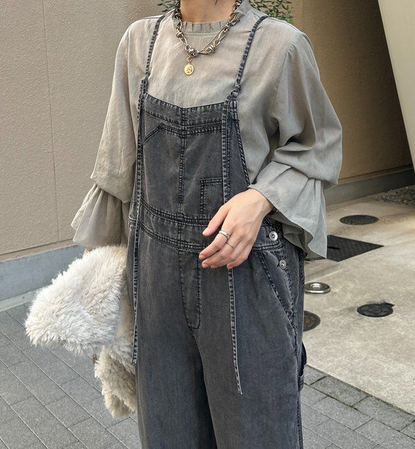  「【新色追加】リヨセルデニムオールインワン」|ワンピース|