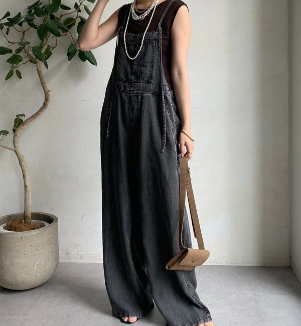  「【新色追加】リヨセルデニムオールインワン」|ワンピース|