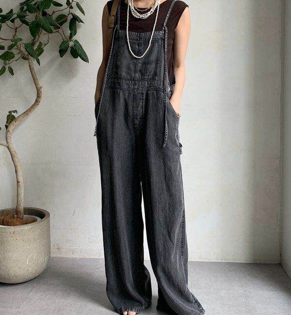  「【新色追加】リヨセルデニムオールインワン」|ワンピース|