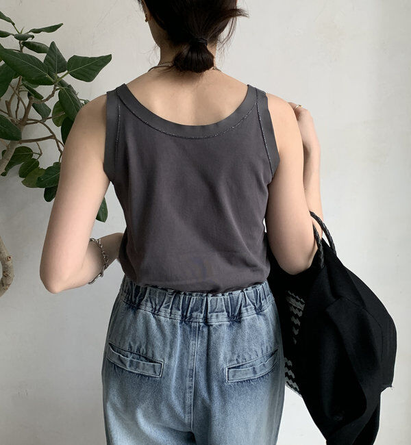  「ラメステッチキャミタンク」|Tシャツ・カットソー|