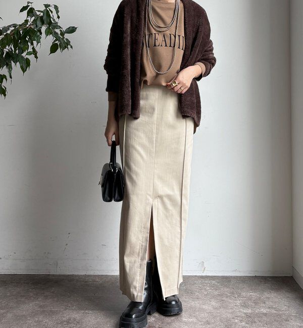  「【一部WEB限定カラー】リヨセルデニムボックスピンタックスカート」|スカート|