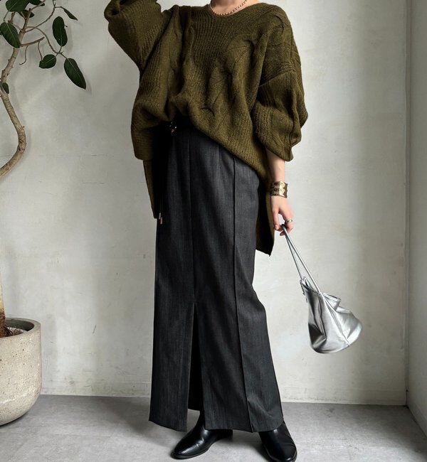  「【一部WEB限定カラー】リヨセルデニムボックスピンタックスカート」|スカート|