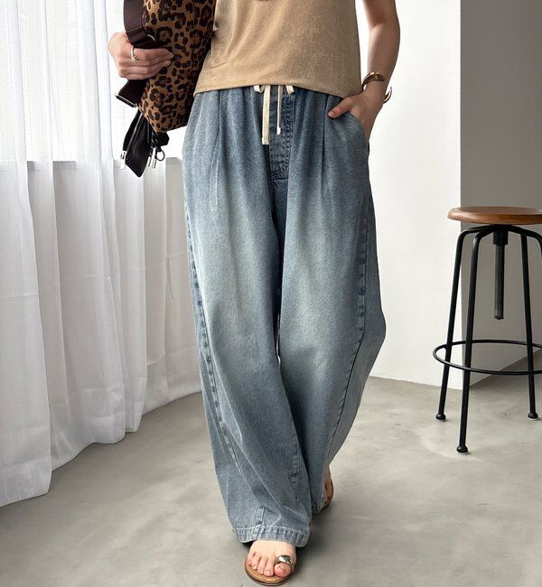  「デニムワイドイージーパンツ」|デニム|